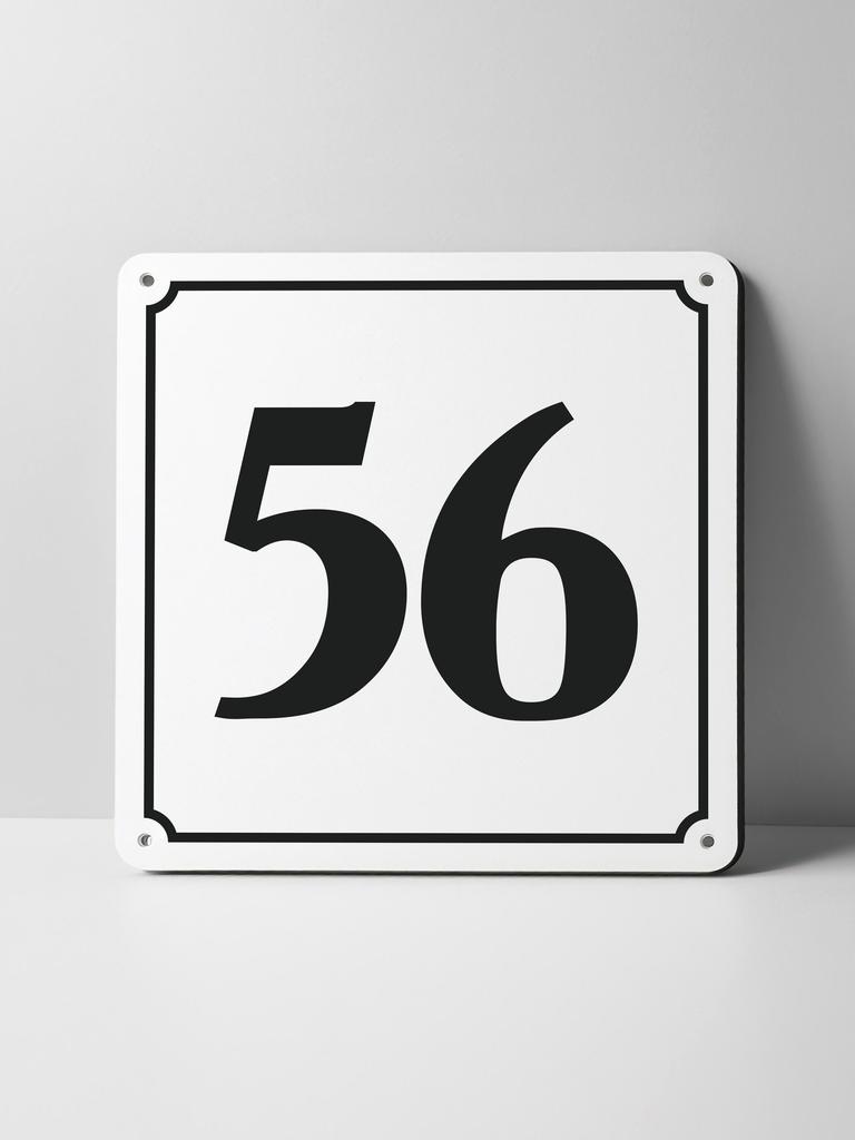 Metal Sign Black House Number On White Background Outdoor Wall Art Decor