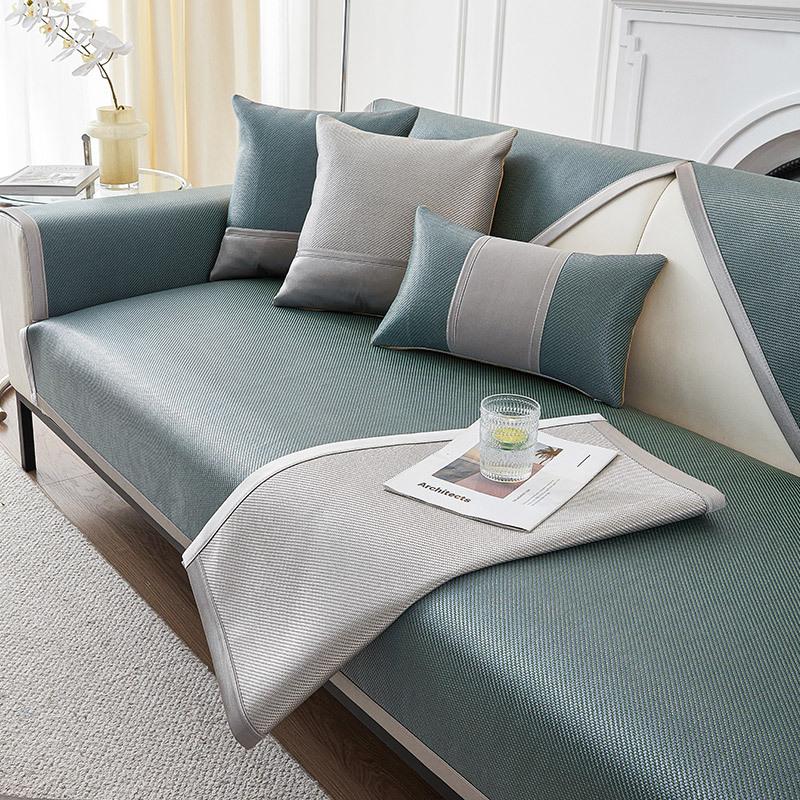 Summer Ice Silk Sofa Cushion, Non-Slip Mat, Seat Cushion, Washed All-Season Universal Cool Cushion, Rattan Mat, Sofa Cover, Ice Cushion