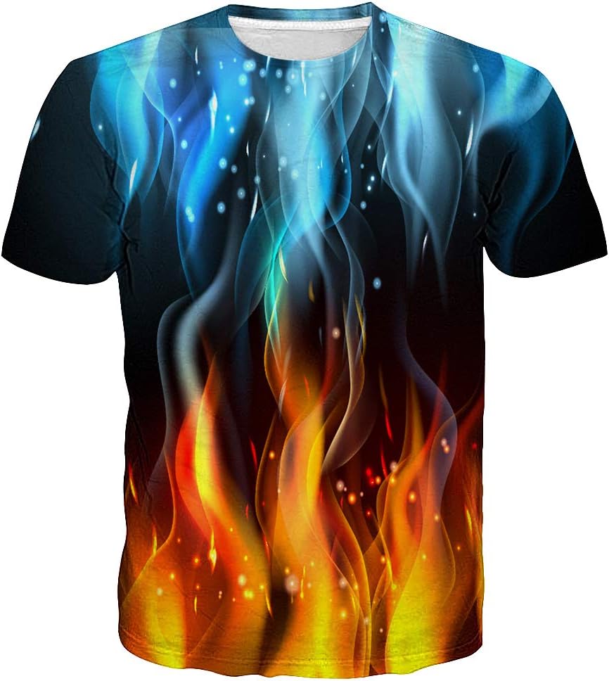 T-shirt Estiva da Uomo in Poliestere 3D Asciugatura Rapida Traspirante Manica Corta T-shirt Casual Colore Tie Dye T-shirt Estiva