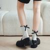 Bow Socks Female Cute Japanese Jk Medium Tube Stacking Socks Lace Black And White Lolita Princess Girl Socks