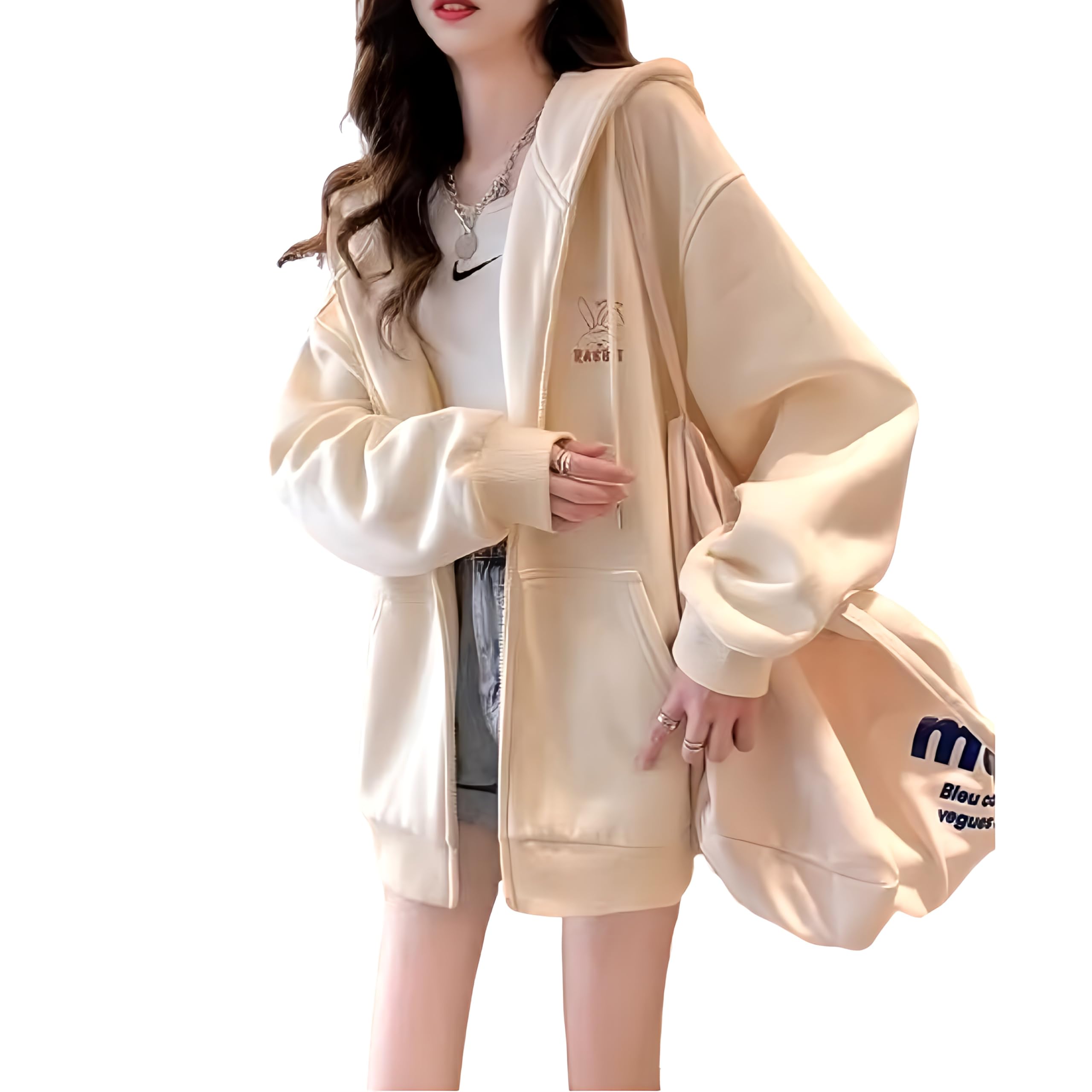 

Rabbit Plus [coco plaza] Women s Zip-Up Hoodie, Size, Fall/Winter/Spring (JP, Alphabet, M, Ivory) слоновая кость