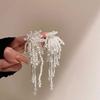 Premium pearl flower fringed earrings 2025 light luxury gentle temperament earrings niche personality earrings women
