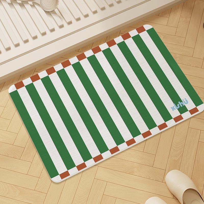 Stripe Cream Floor Mat - Non-Slip, Dirt-Resistant Doorway Mat, Mud Scraper, Washable Loop Pile for Entrances 30x40cm (Loop Pile)