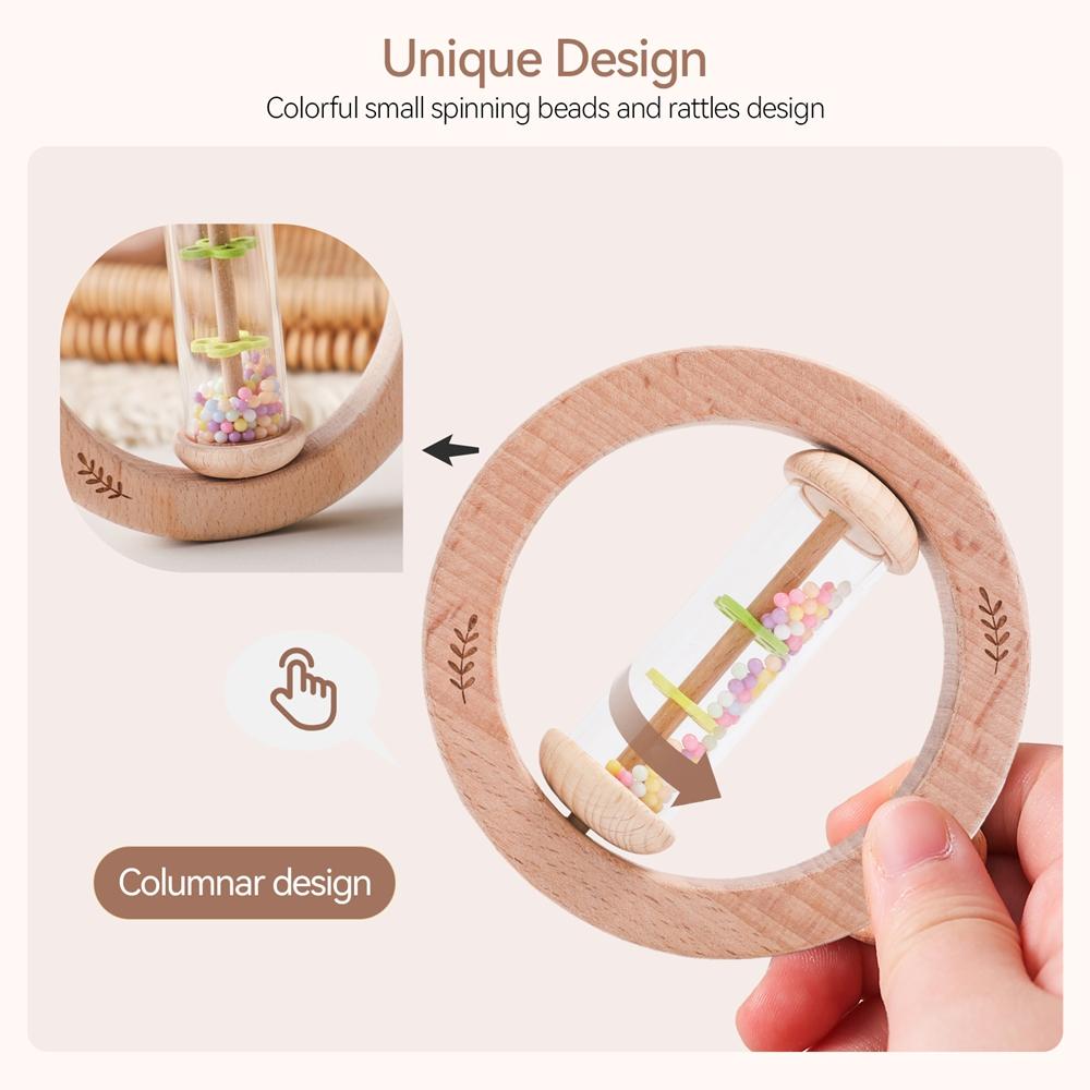 Montessori Rassel Babyspielzeug Regenstab Sanduhr Regen Musik Rassel Baby Lernspielzeug Bunte Montessori Sensorikspielzeuge für Kinder