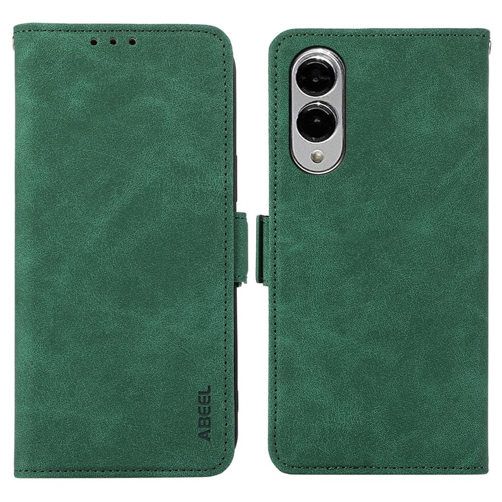 

Чехол ABEEL для Samsung Galaxy S25 Edge из искусственной кожи с подставкой и защитой от RFID Green