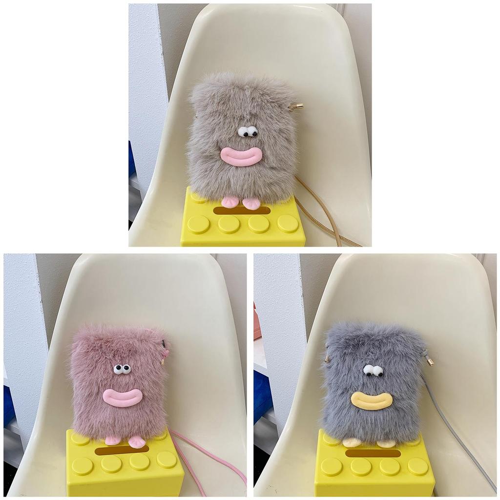 Plush Cartoon Shoulder Bag With Magnetic Closure For Daily Use
