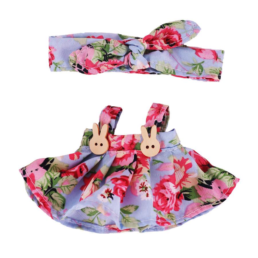 15-17cm Clothes ForAccessories Sweet Floral Dress With Headband Plush Dolls Change Clothing Gifts Pretend Play Toys No dolls