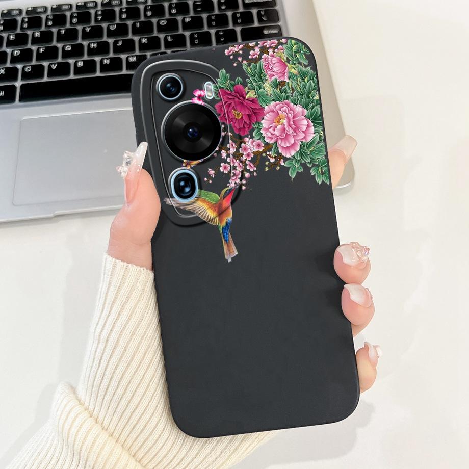 For Huawei P60 Art P60 Pro HuaweiP60 Case Cover Soft Silicone TPU Flower Butterfly Girly Fashion Painting Bumper Fundas