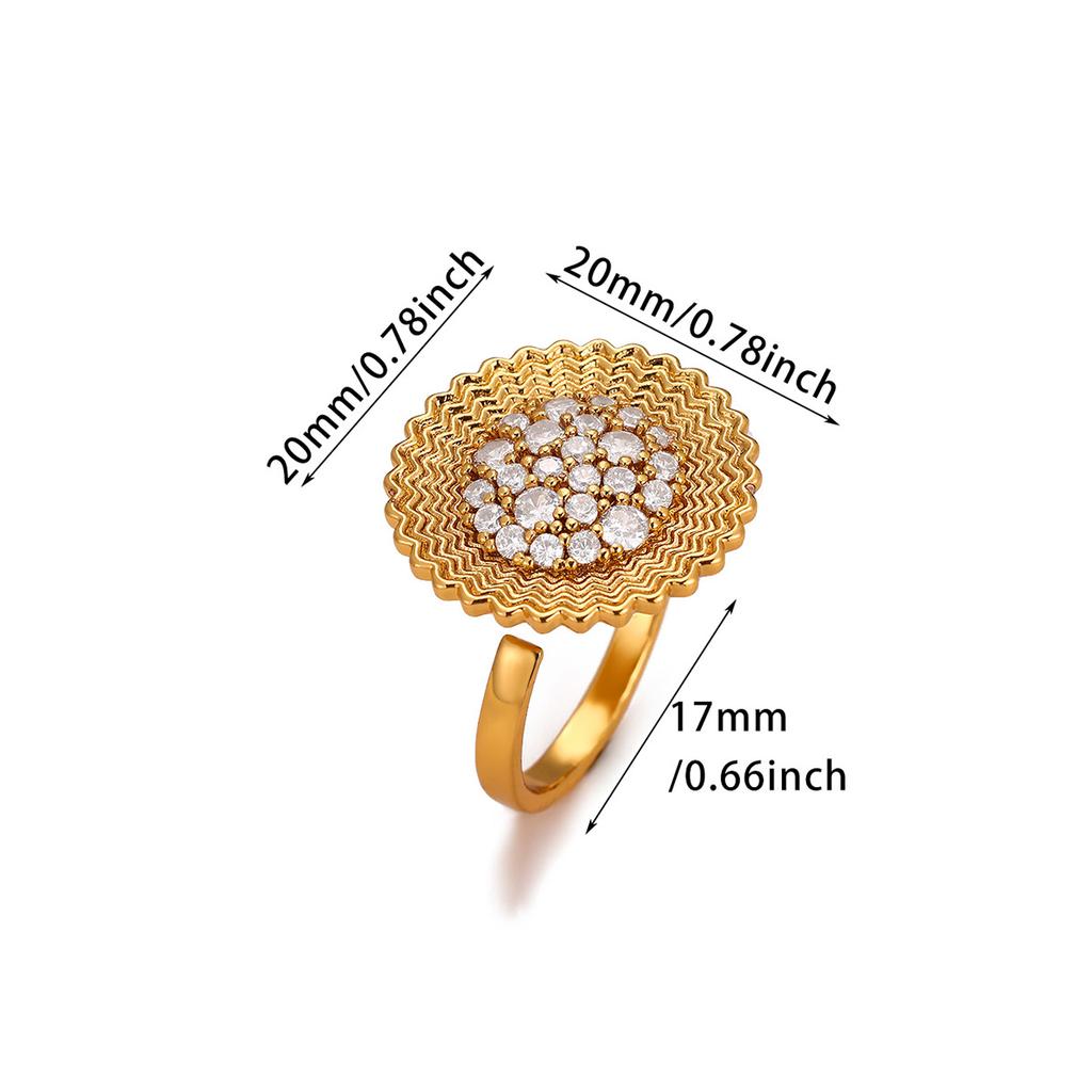 New Zircon Flower Blossom Rings For Women Gold Color Luxury Flowers Rhinestone Anillos Geometry Chic Bague Jewelry Wedding Gift