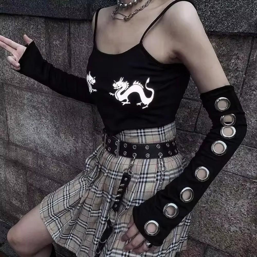 Punk Half-arm Sleeve Black Gothic Arm Covers INS Oversleeve Motorcycle