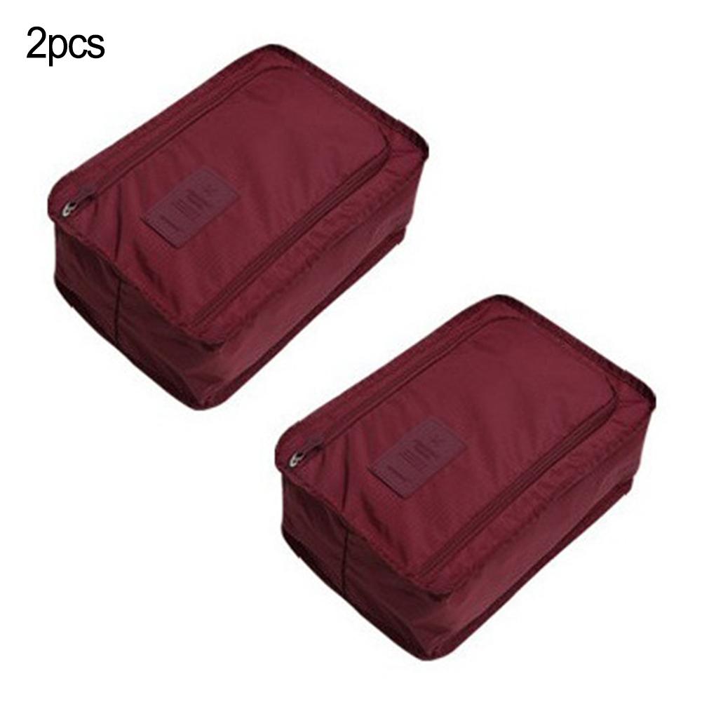 

Organizer Travel Shoe Storage Holder Shoes Closet Box 2Pcs 8 Types Nylon With Zipper 30*21*11cm 11.81*8.27*4.33in винный