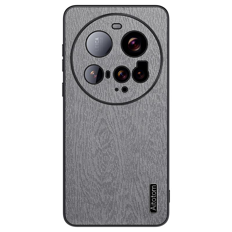 For Xiaomi 15 Ultra Case Wood Texture PU Leather Coated PC TPU Phone Cover