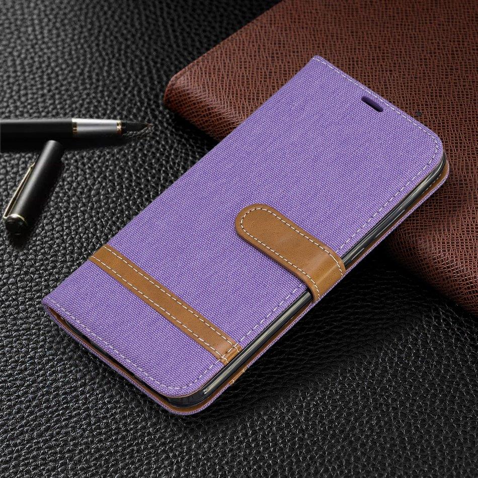 

Cute Denim Leather Case For Samsung Galaxy S8 S9 S10E S10 S20 FE S21 Plus S30 Ultra Note 8 9 10 20 Boys Girls Wallet Cover D07F For S8 фиолетовый