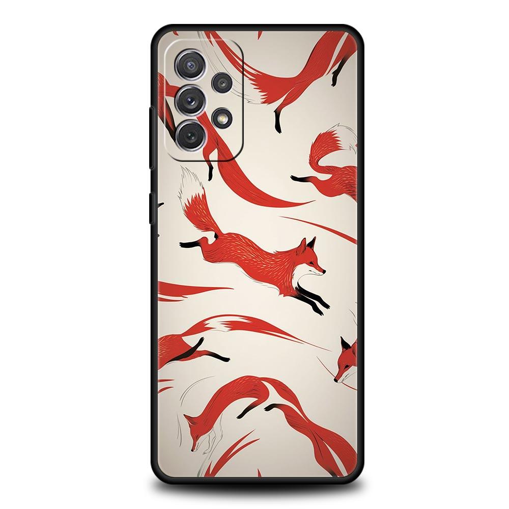 Red Fox Phone Case for Samsung Galaxy A55 A35 A17 A07 A15 A13 A25 A51 A71 A72 A73 A32 A52 A52S A41 5G Soft TPU Shell Fundas Capa