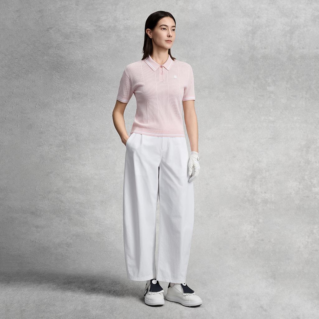 FILA Golf Series Fashion Simple Sports Golf Versatile Loose Woven Casual Pants Women bottoms Jade-White A11W625815FWT