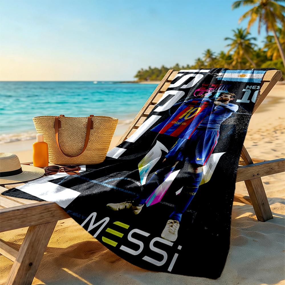 Messi Beach Towel Super Soft & Absorbent Comfortable Lightweight Suitable for Sports, Travel, Swimming, Yoga, Bathroom, Beach, And Pool