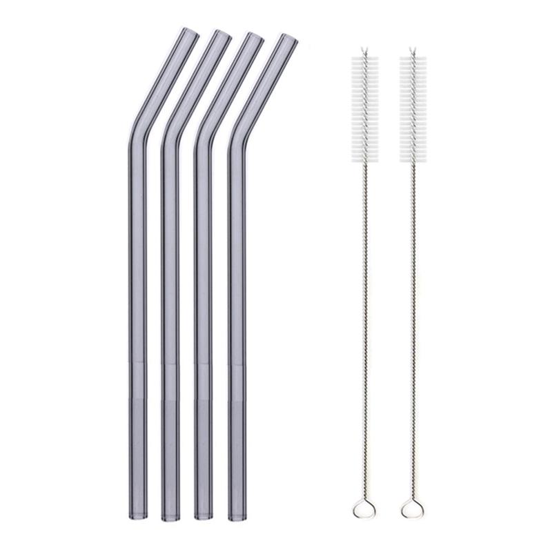 Colorful Glass Straws Reusable Drinking Straw Eco-friendly High Borosilicate Glass Straw Glass Favors Bar Drinkware Tube Party