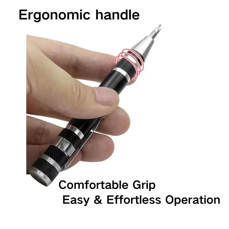 Portable 8 In 1 Aluminum Alloy Screwdriver Pen - Changeable Magnetic Bits For Easy Repairs & Disassembly Repair Tools