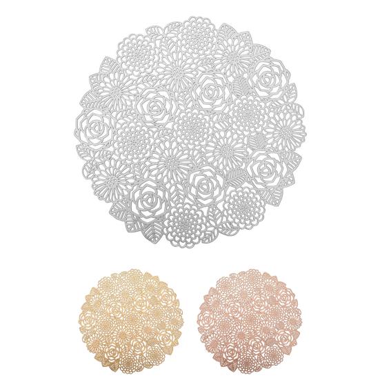 Place Mat Wide Application Foldable PVC Flower Hollow-carved Dinner Mat