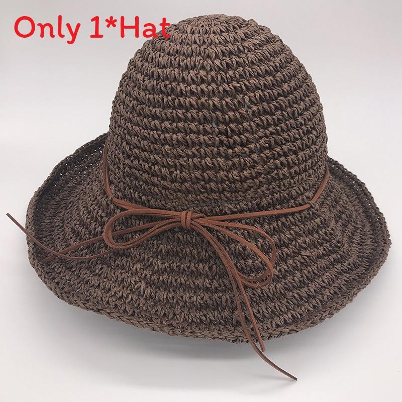Handwoven Straw Hat For Women With Large Brim Summer Sunshade Foldable Sun Hat For Beach And Outdoor Use