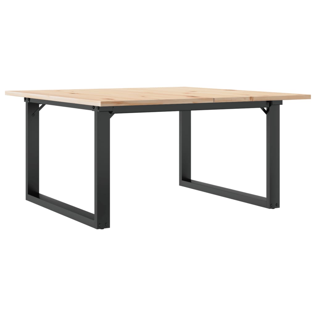 Coffee Table O Shaped Frame 80 x 80 x 45 cm Solid Pine Wood and Steel