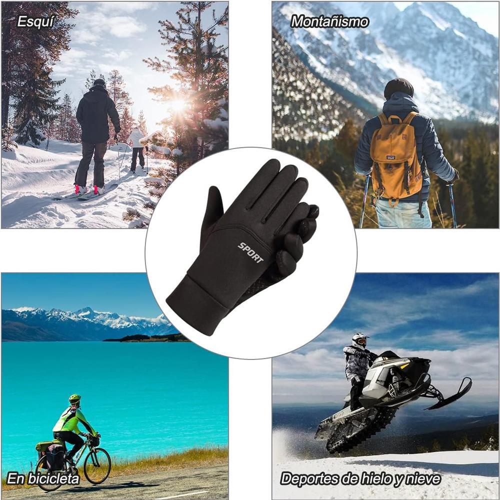 Touch the Net Waterproof Gloves, Men's and Women's Snow Gloves, Bicycle Warm Gloves, Suitable for Running, Riding a Motorcycle,