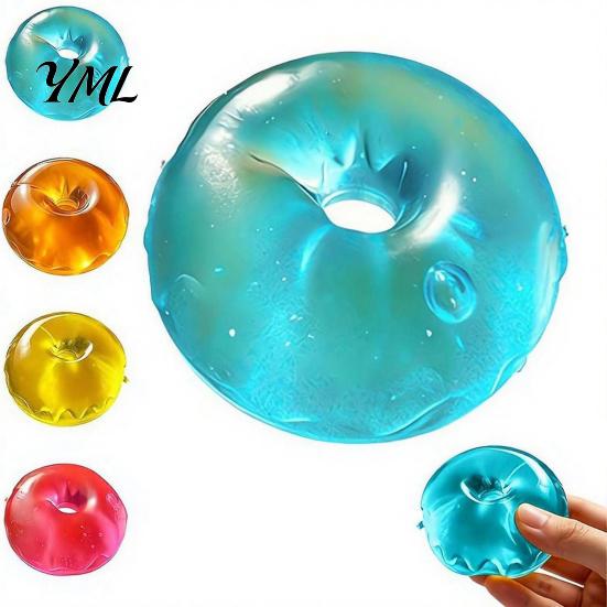 Sensory Play Materials Coconut Oil Squeeze Toy, Donut Ball, Handmade Calming Toys for Focus Slow Rebound Fidget Toy Stress Relief