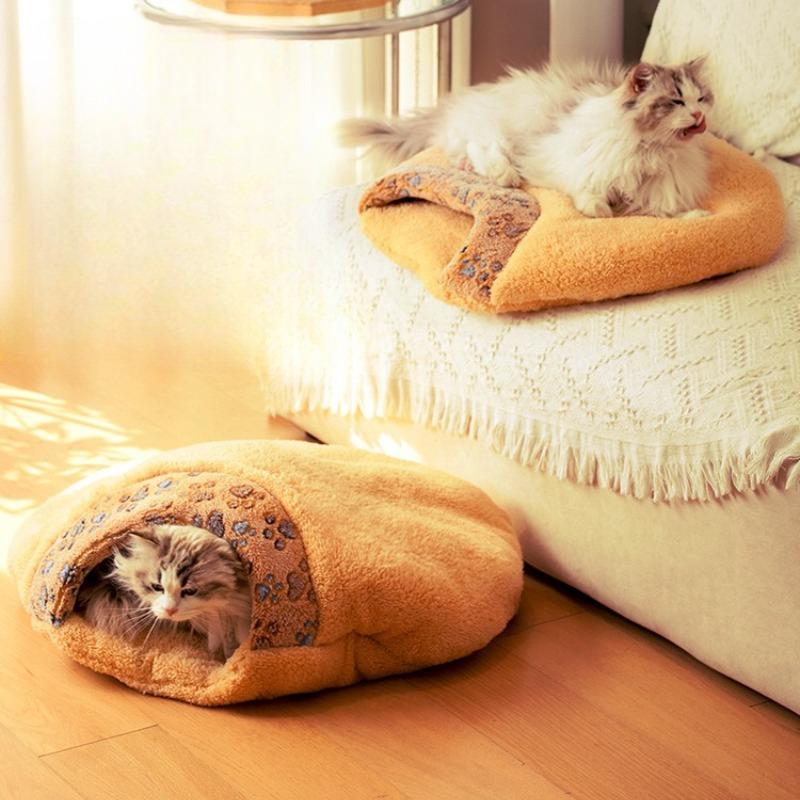 Cat nest winter warm closed cat sleeping bag universal in all seasons winter small kennel thickened removable washable mat