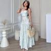 2025 summer European and American cross-border women's clothing new French slim-fit suspender halter top floral dress set