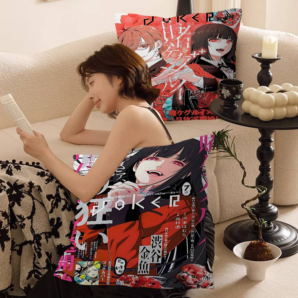 1PC Kakegurui Jabami Yumeko Cushion Cover Car Throw Pillow Case For Sofa Car Christmas Gift 40x40cm 45x45cm