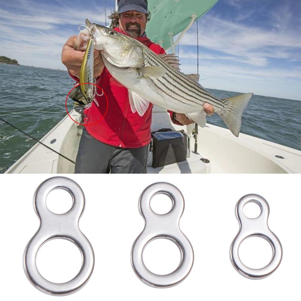 10Pcs Double 8 Fishing Solid Ring Stainless Steel Fishing Lures Connectors  Ocean Boat