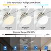 30/40W Silent Motor Ceiling Fan Light With Remote Control Suitable For Study Room Kitchen Dining Room Tricolor Light Ceiling Fan