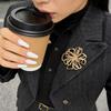 Suit Coat Jewelry Flower Brooch Oversized Flower Badge Pin Statement Lapel Pin  Formal Occasion