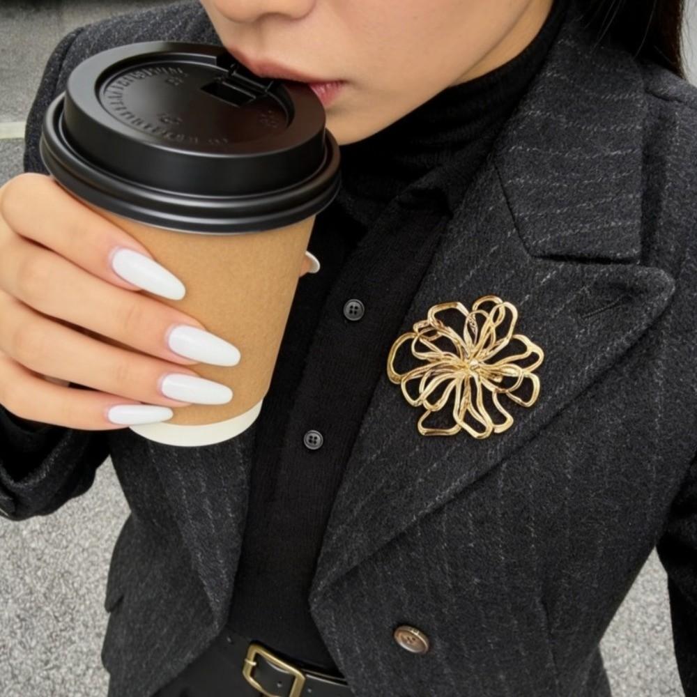 Suit Coat Jewelry Flower Brooch Oversized Flower Badge Pin Statement Lapel Pin Formal Occasion