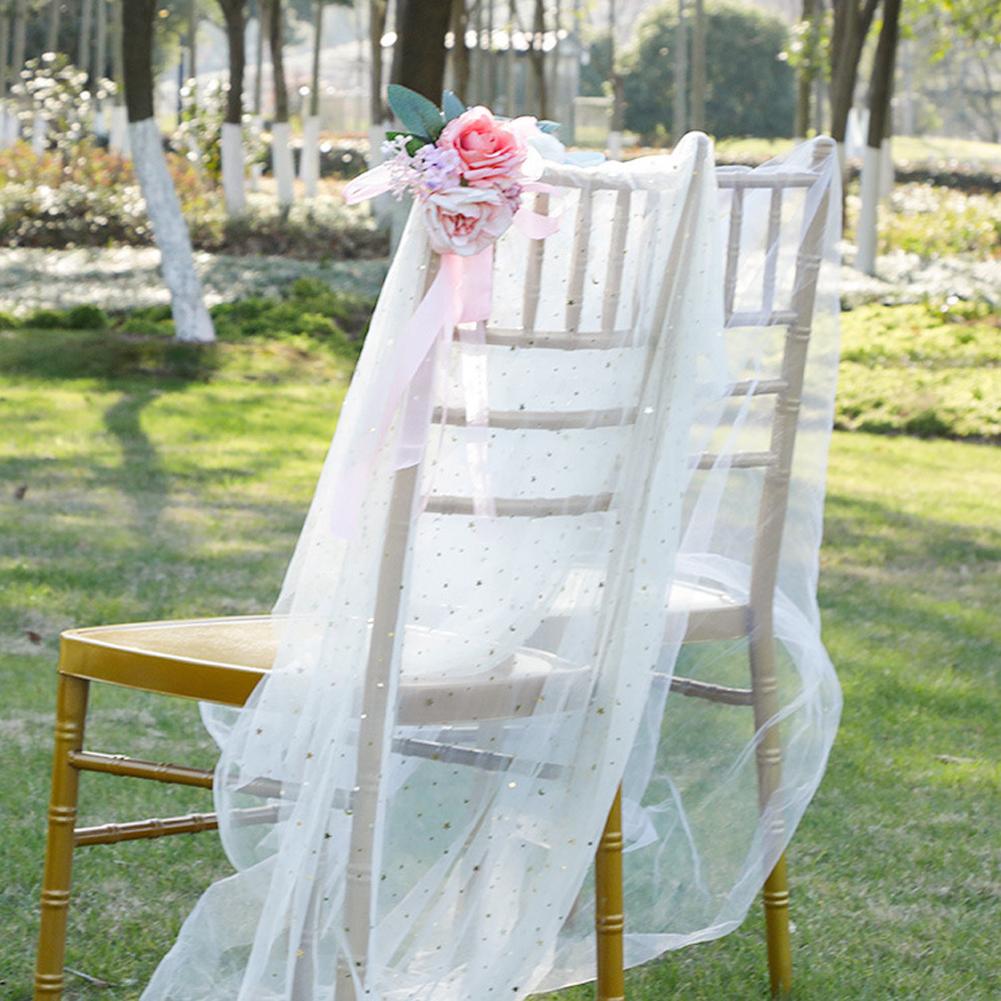 Artificial Chair Back Flower Never Wither Rose For Wedding Party Ceremony Reception Banquet Decor