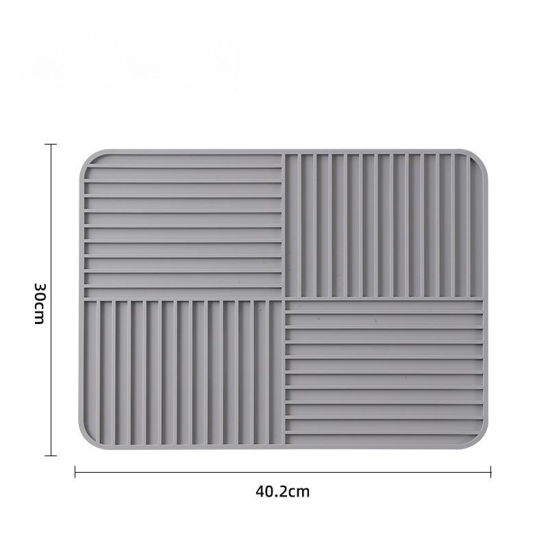 Silicone Thickened Insulated Drain Pad Kitchen Protective Countertop Anti-Slip High-Temperature Anti-Scalding Pad