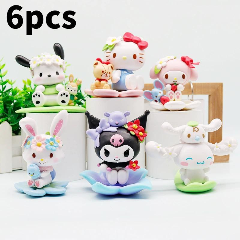 Flowers Cinnamoroll Kuromi Melody Pvc Car Dashboard Decor Figurine For Kids And Teens