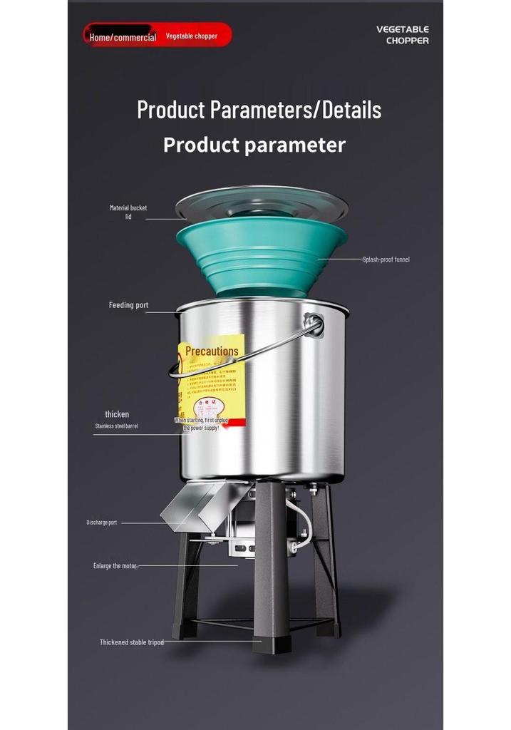 High-Power Automatic Grass & Vegetable Chopper with Bucket Feeder for Livestock