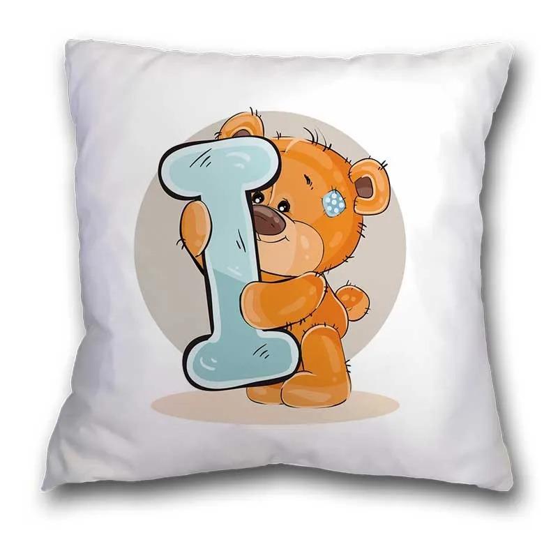 Cute Cartoon Bear Animal Pillowcase Cushion Cover Printing Suitable for Sofa Children's Room Decorative Pillowcase
