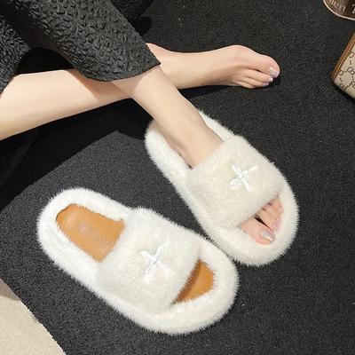 Pantoufles moelleuses à semelle épaisse pour femmes Automne Hiver Nouvelles Pantoufles d'intérieur d'extérieur douces et confortables en coton Chaussures décontractées antidérapantes