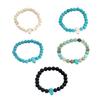 8MM Round Gemstones Bracelet With Turquoise Accent And Elephant Charm Perfect For Adding A Natural Touch To Outfits