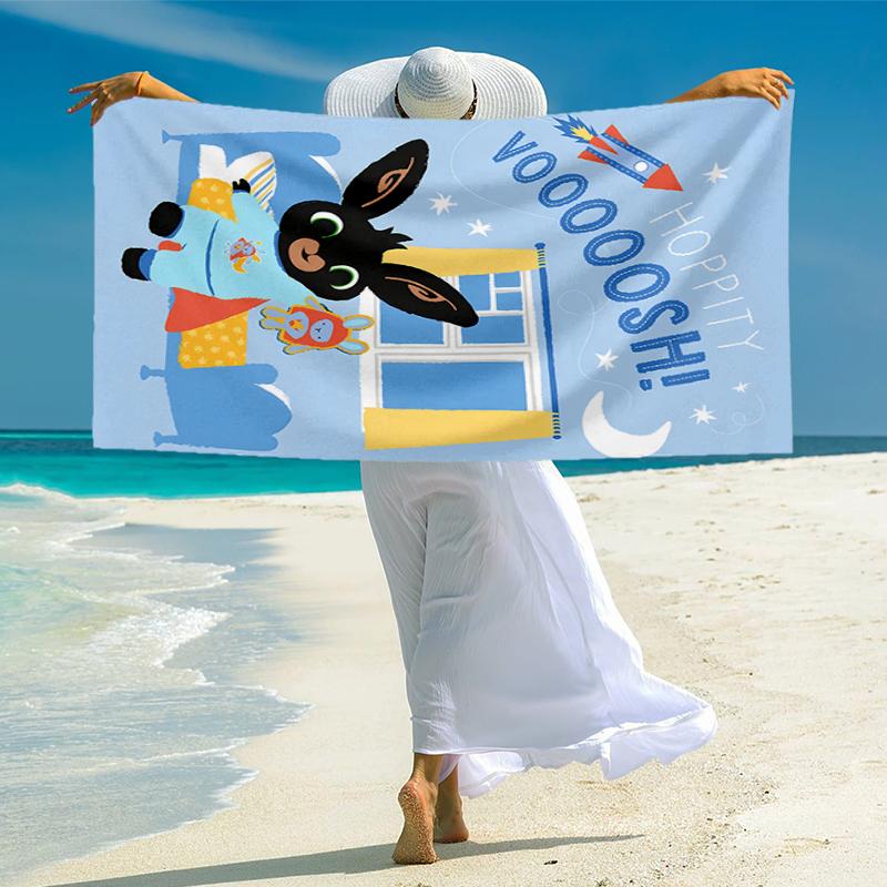 Bing Bunny Fashion Beach Towel: Ideal for Summer Adventures Soft, Absorbent and Quick Drying Suitable for Swimming and Bathing