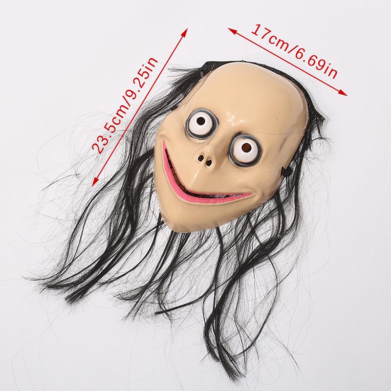 Новая Хэллоуинская Маска Ужасов с Длинными Волосами Смешная Маска Маска с V-образной Улыбкой Женская Маска Призрака Маска для Ролевых Игр Хэллоуинский Реквизит