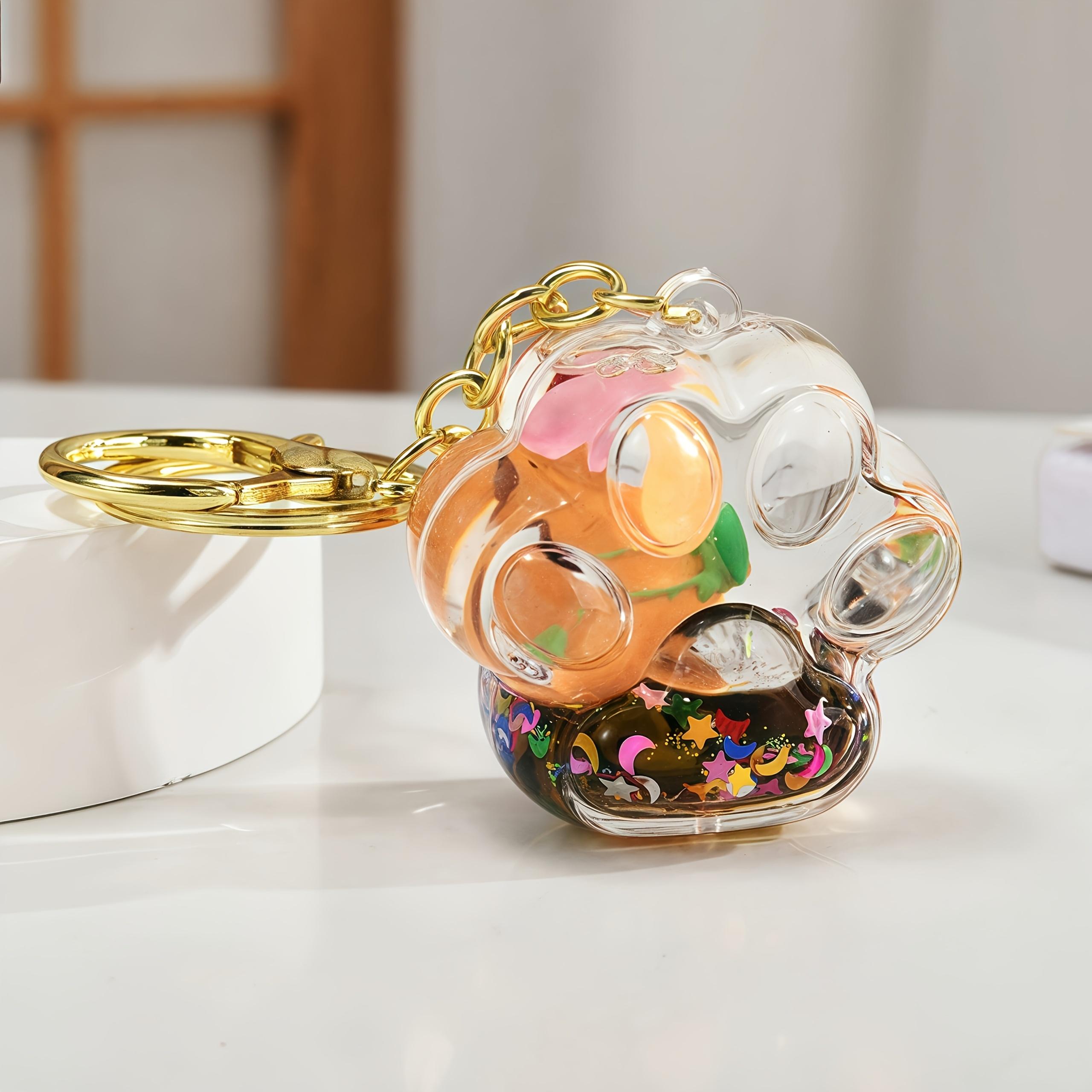 

1pc Capybara Quicksand Keychain Acrylic Resin Floating Charm, Multiple Styles, Backpack Pendant, Ideal Gift Accessory with Cute Animal Charm