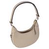 Tory Burch T Monogram Crescent Embossed Pattern Zip Closure Leather Shoulder Tote Bag Women Bags Gray 158514-202