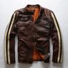 ANGEL British old retro first layer Ami Kaji cowhide leather jacket men's heavy wash stone grinding leather jacket