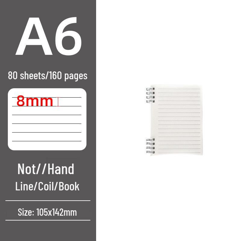 Thickened A6/A5/B5 Coil Notebook with Clear Waterproof Cover - Durable and Wear-Resistant for Students