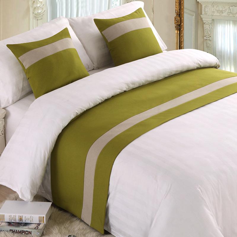 Nordic Style Simple Bed Flag Bed Runner With 2Pcs Pillowcase Home Hotel Wedding Decor Bed Spread Bedroom Decor Bed Tail Flag