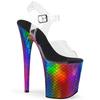 Fashion 20cm Color Mermaid Scale Waterproof Platform Hate Sky High Toe Pole Dancing Sandals/model Catwalk Shoes
