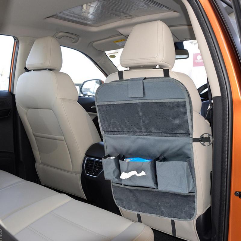 Car Back Seat Organizer Foldable Oxford Cloth Cars Behind Seat Storage Bag High Strength Board Easy Installation Multifunctional